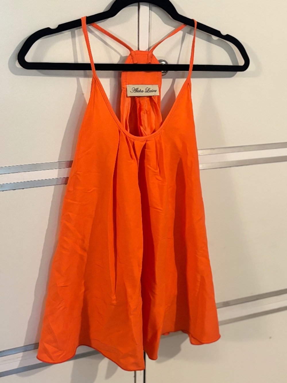 Alisha Levine Silk Blouse Orange Sz Medium